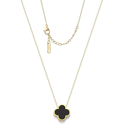Chic Clover Necklace for Women White/Black/Green/Red/Blue Lucky Necklace Cute Clover Necklace Teen Girls Jewelry Gifts