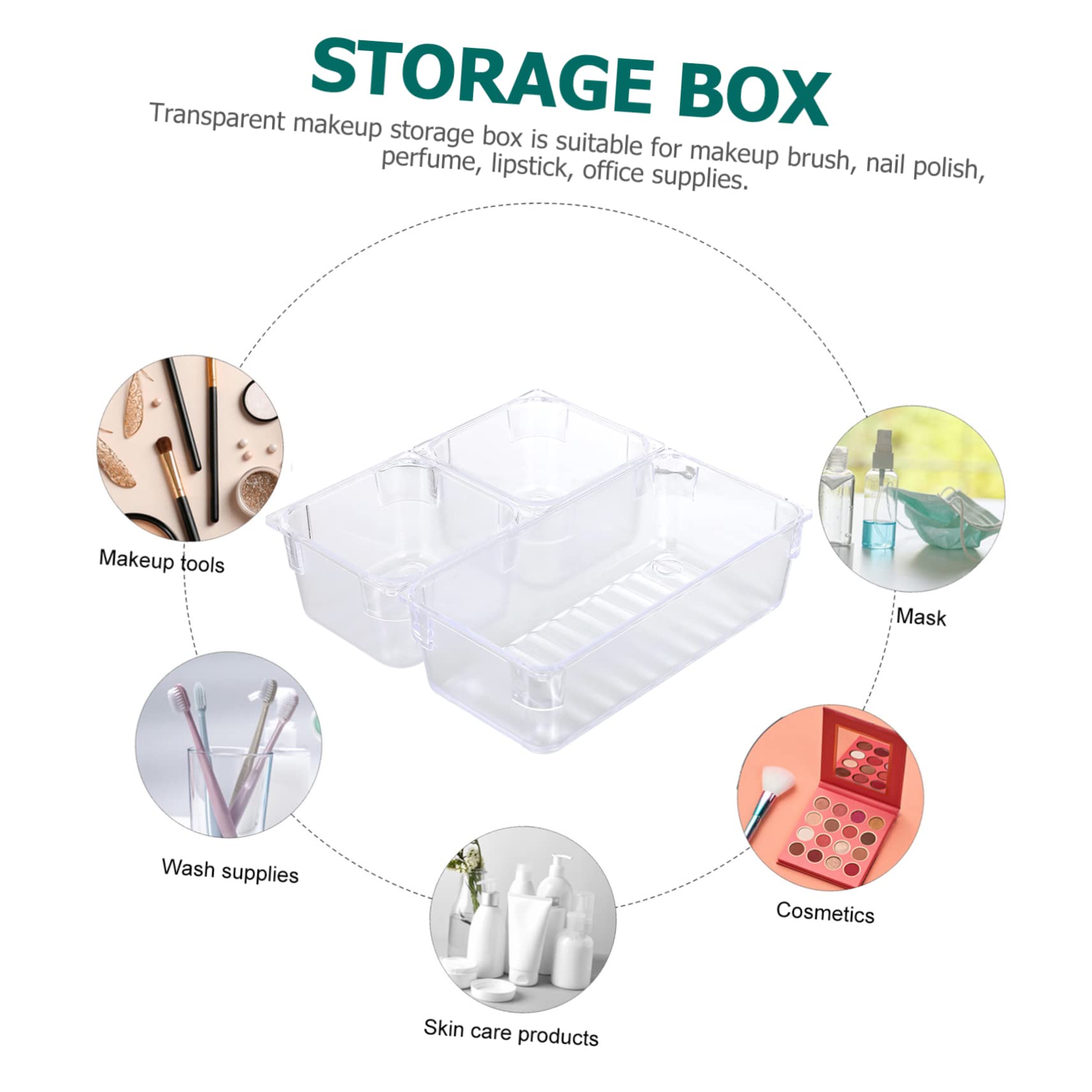 Organizer per Cosmetici in Plastica Trasparente Cassetti da Scrivania