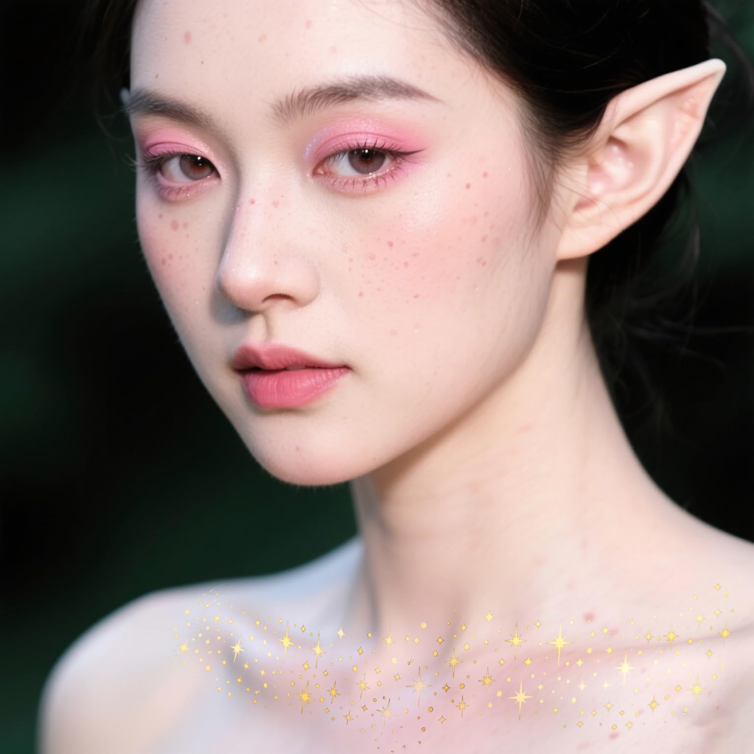 6PCS Collarbone Glitter Temporary Tattoo,Gold Collarbone Sticker,Waterproof Temporary Metallic Tattoos,Festival Glitter Freckles,Sparkle Makeup Patches,Gold BodyGlitter Festival Makeup Stickers - Image 4