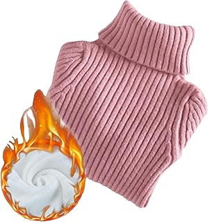 Jersey de Punto Color Sólido para Niños, Manga Larga, Cálido, Acanalado, Cuello Alto, Grueso, Ropa de Otoño Invierno