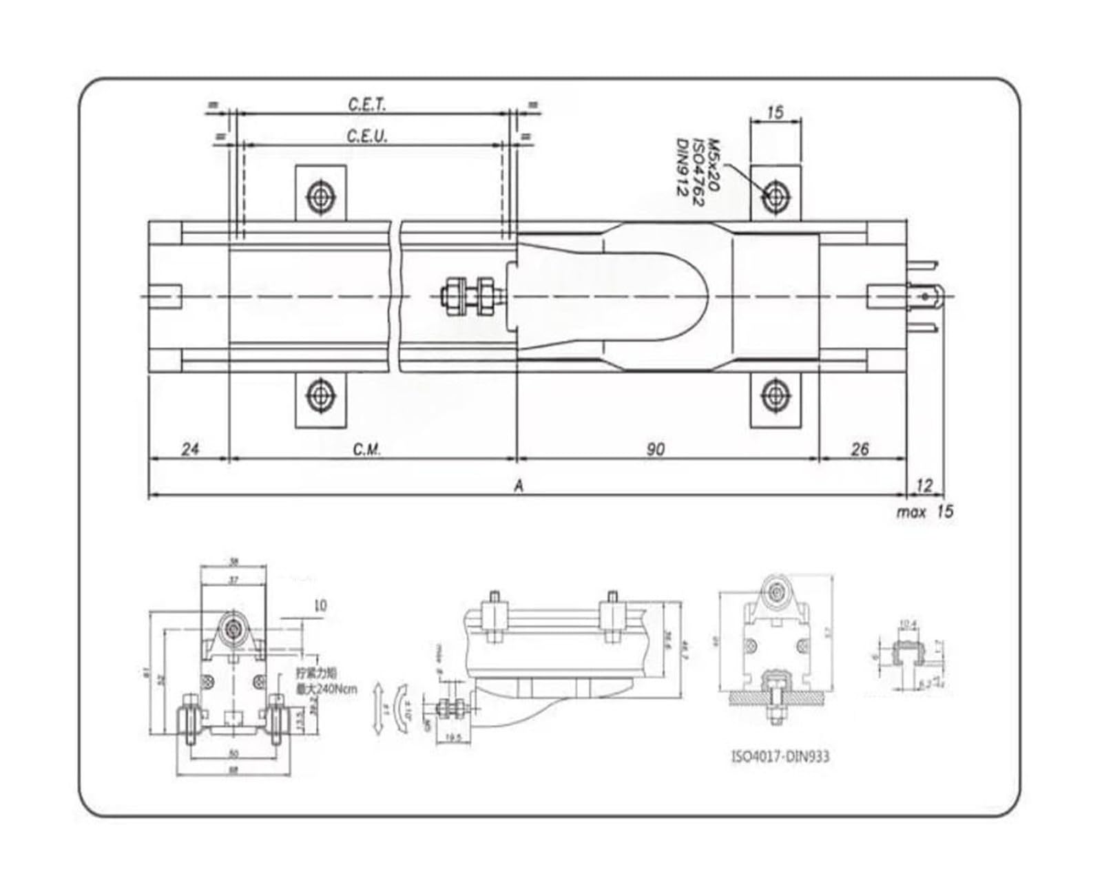 Capteur de déplacement linéaire coulissant PK-M-1250-XL0327