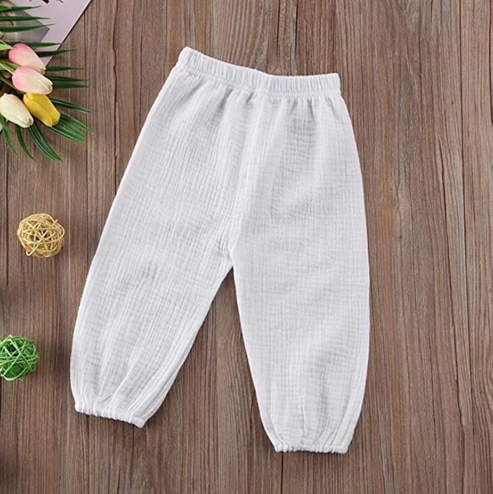 Pantalon Sarouel Bébé Mousseline - Taille Élastique Unisexe - Jambe Large Été - Multi Tailles 6m-4ans