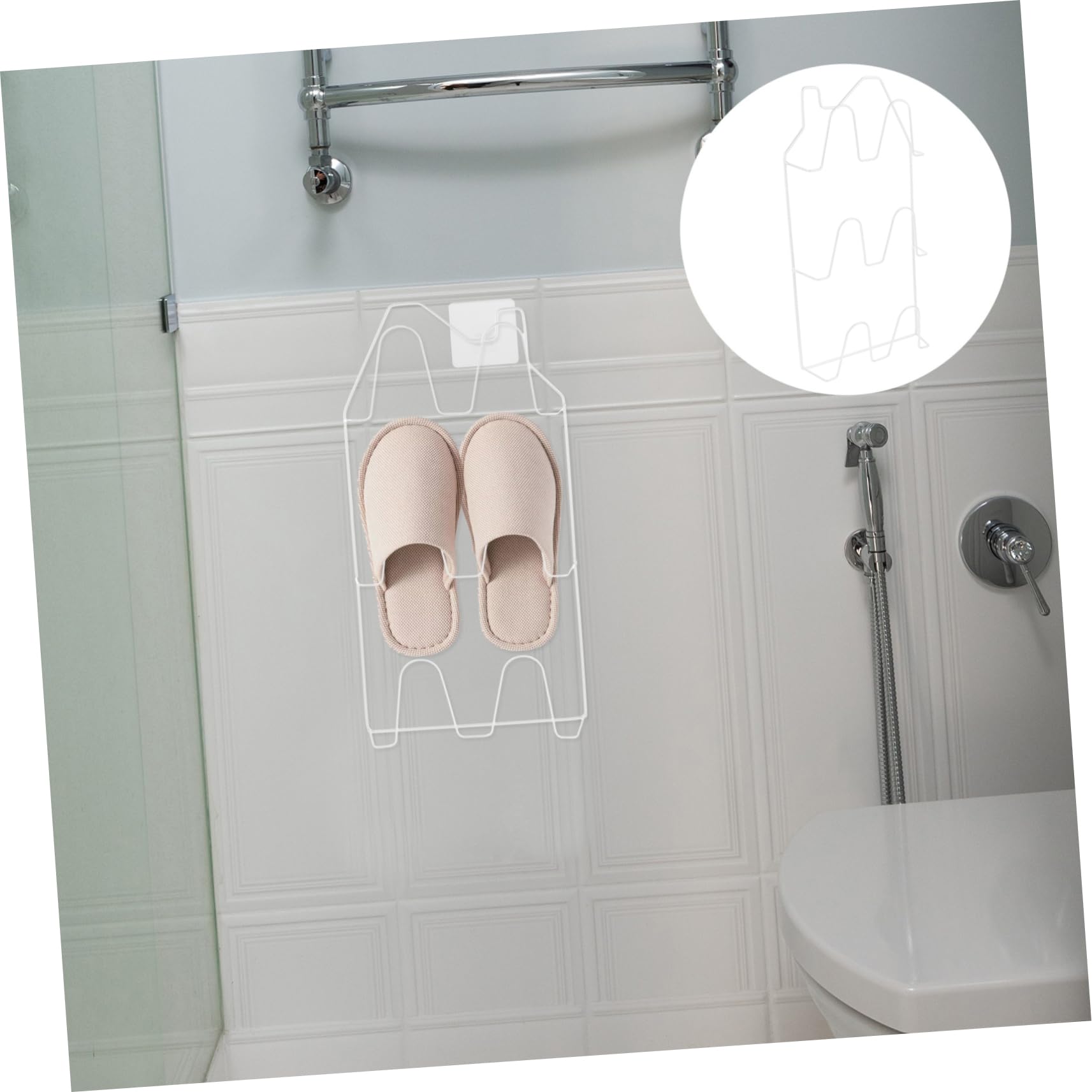 TOPPERFUN Slippers Storage -mounted Shoe Rack Iron Slipper Holder Ventilated No-punch Install for Home Hotel