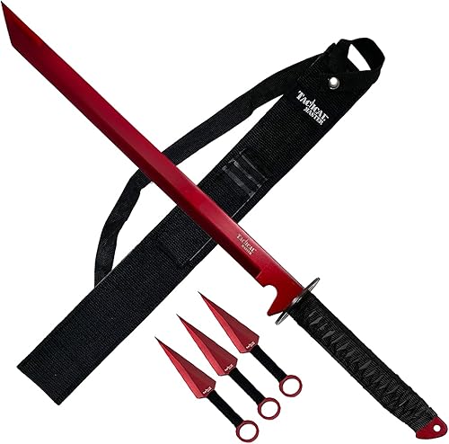 Machete SK1849 de 26.0in viene con 3 cuchillos de lanzamiento, ideal para acampar y deportes al aire libre en