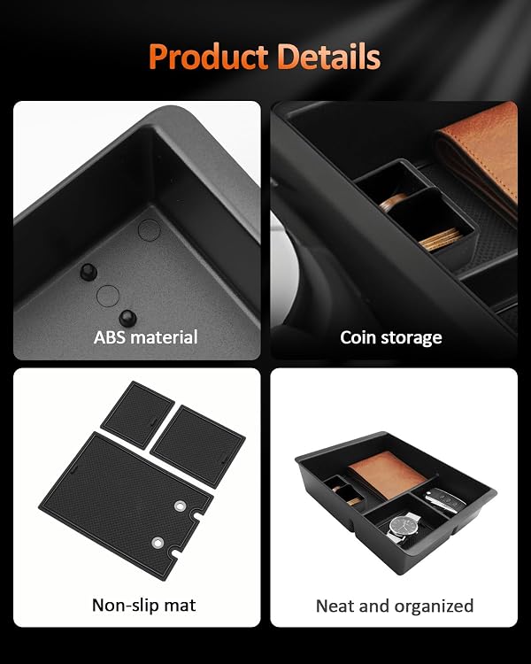 CDEFG for 2025 2026 Nissan Armada Center Console Organizer Tray Armada (SV, SL, Platinum, Pro-4X, Platinum Reserve) Armrest Storage Middle Console Insert Accessories with Coin Holder by CDEFG - Used condition - Image 6