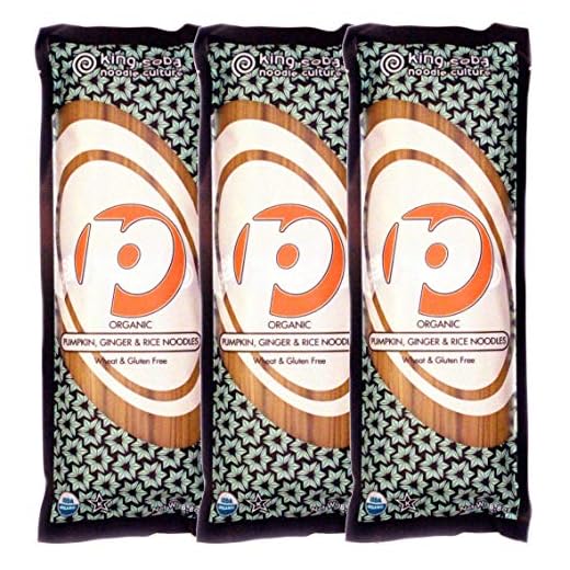 King Soba - Noodles de Calabaza, Jengibre y Arroz - 100% Orgánicos - Fideos Instantáneos - Rico en Minerales y Vitaminas - Sabor a Calabaza - Sin Trigo y Sin Gluten - Aptos para Veganos - 250 g