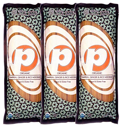 King Soba - Noodles de Calabaza, Jengibre y Arroz - 100% Orgánicos - Fideos Instantáneos - Rico en Minerales y Vitaminas - Sabor a Calabaza - Sin Trigo y Sin Gluten - Aptos para Veganos - 250 g