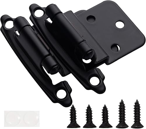 Miniatura 8 de DecoBasics Bisagras de gabinete de 38 pulgadas color negro (30 pares -60 piezas) bisagras de gabinete de cierre automático negro mate para gabinetes