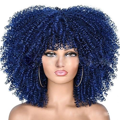 Perruque Afro Bouclée Finis les Rendez-vous Coiffeur Longs Wudaizhi