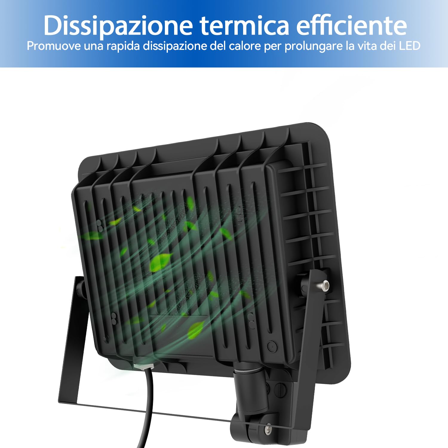 JESLED Faretto LED Da Esterno Con Sensore di Movimento, 20W 2200 Lumen, IP66 Impermeabile per Giardino, Cortile, Patio, Garage