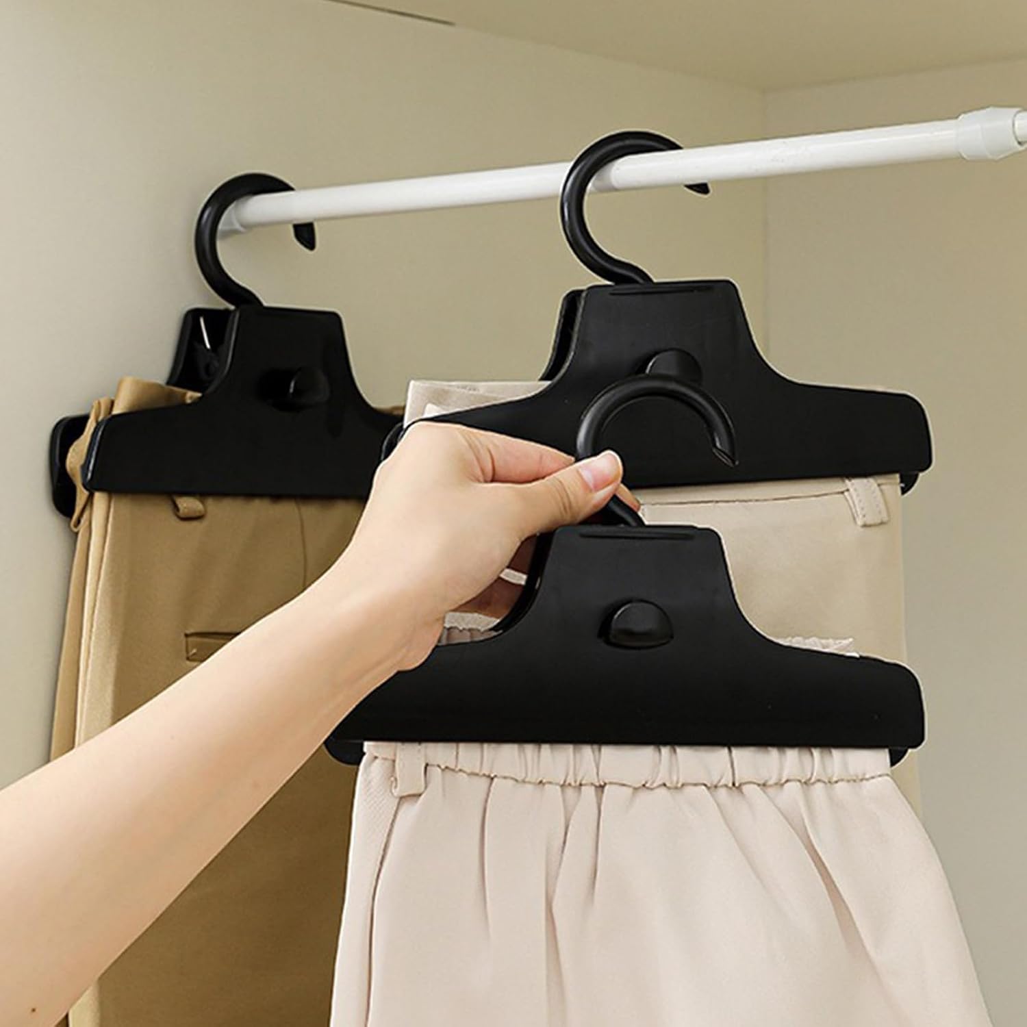 Portable Skirt Hanger Strong Load Bearing Rotatable Pants Clip Trouser Clamp for Neat Closet Enthusiasts Trouser Clamp