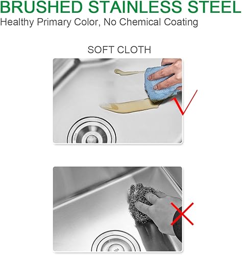 Miniatura 6 de Fregadero de cocina de 23 x 18 x 9 pulgadas, fregadero de cocina hecho a mano de acero inoxidable 304, radio ajustado R10, fregadero de cocina