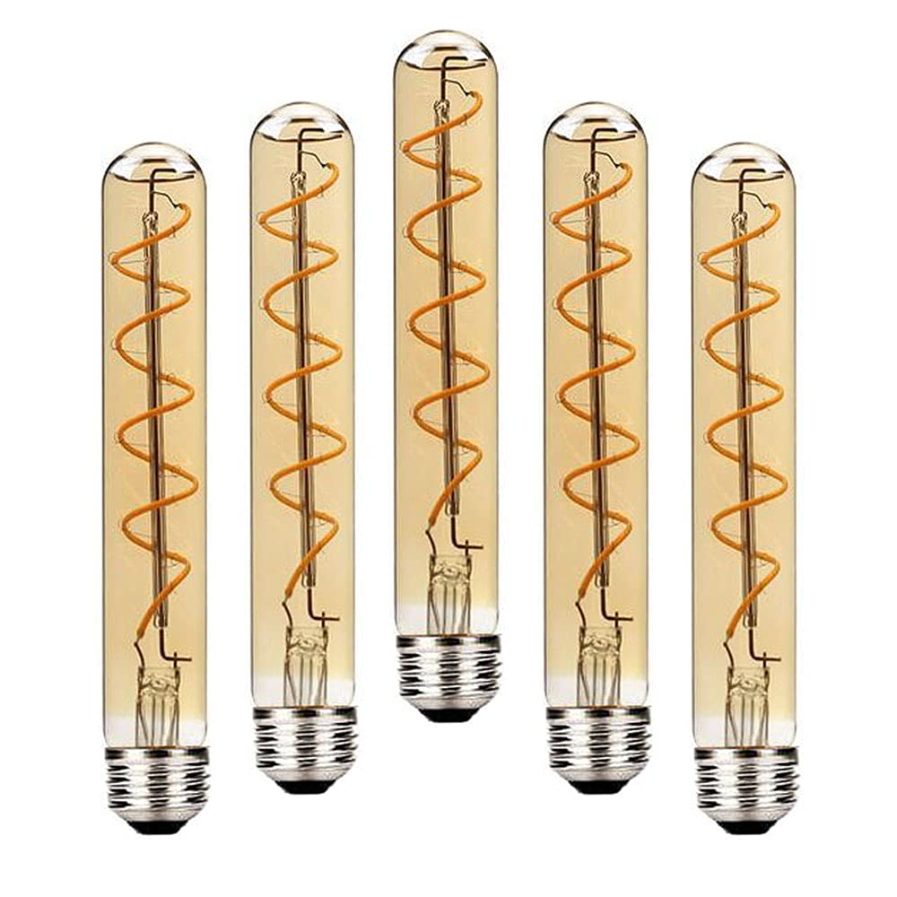 5 pezzi T30 E27 Lampadine LED Tubolare,H225mm E27 Lampada Decorativa Vintage Edison Retrò 4W Bianco Caldo 2700K LED Filamento Lampadine E27 Non Dimmerabile