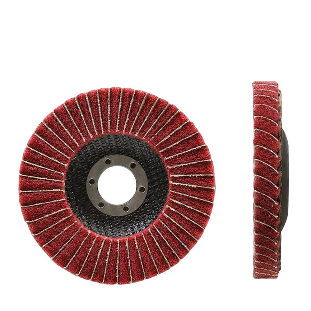 4,5" 115mm Nylonowa tarcza polerska z włókna, 180 gradacji do szlifierki kątowej do polerowania drewna i metalu, 240 gradacji, zawiera piasek, 5 sztuk