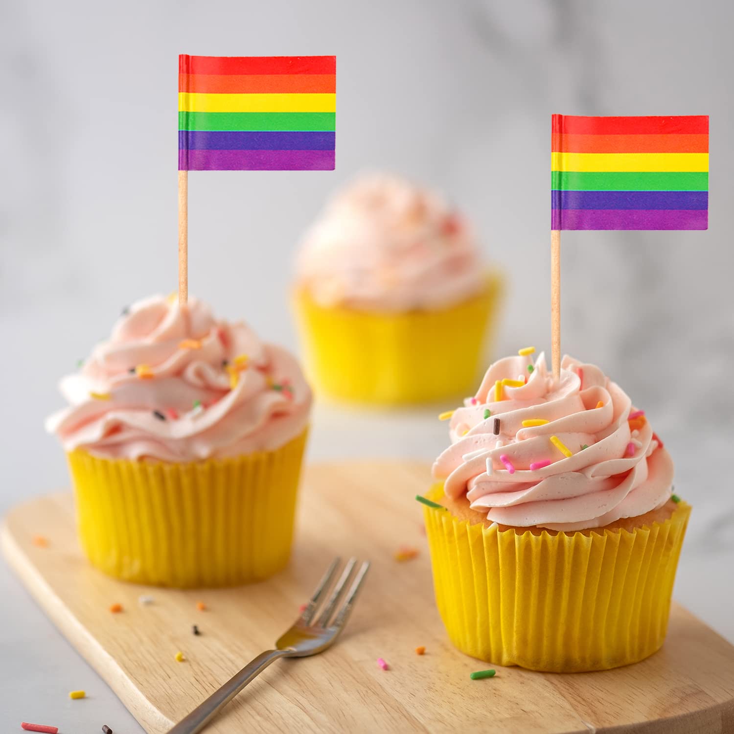 100 Bandierine Arcobaleno E Intersessuali Per Stuzzicadenti, Decorazioni Per Cupcake E Cocktail - 4