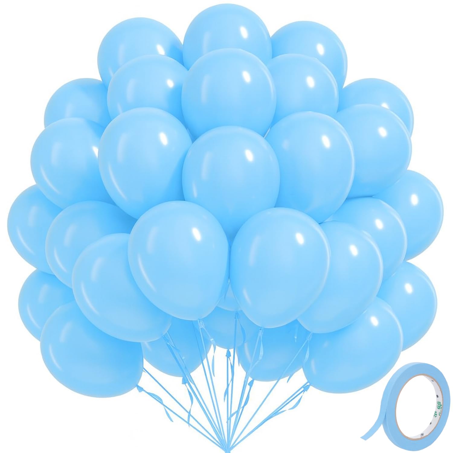 VN Decorify Light Blue Balloons 12 Inch Pack of 25 | Durable Latex Party Balloons for Birthday, Wedding, Anniversary & Event Decoration