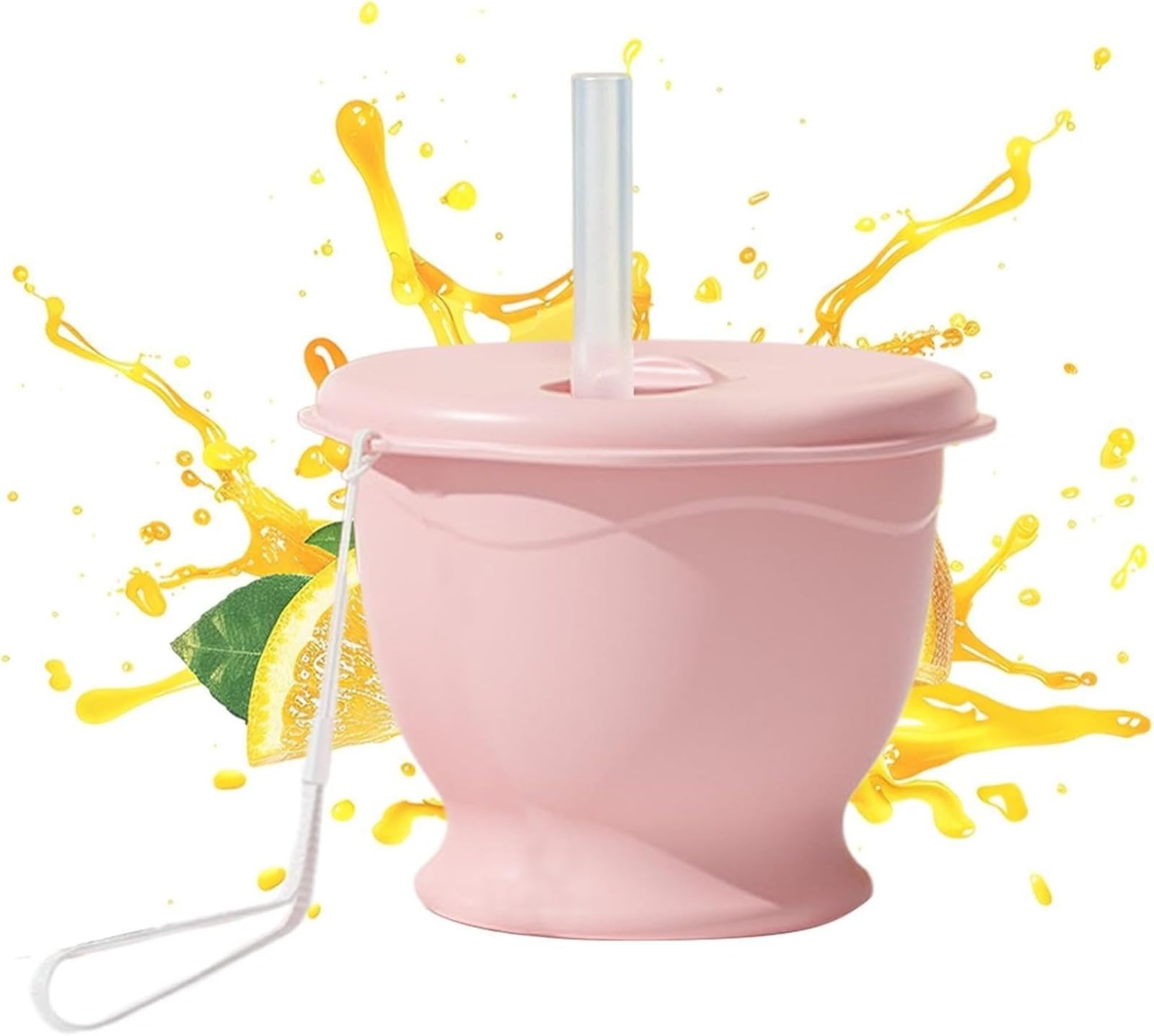 Gobelet pliable en silicone avec paille et dragonne, gobelet de voyage réutilisable pour jus et boissons, idéal pour les enfants et les adultes, parfait pour la plage, le pique-nique, l'école