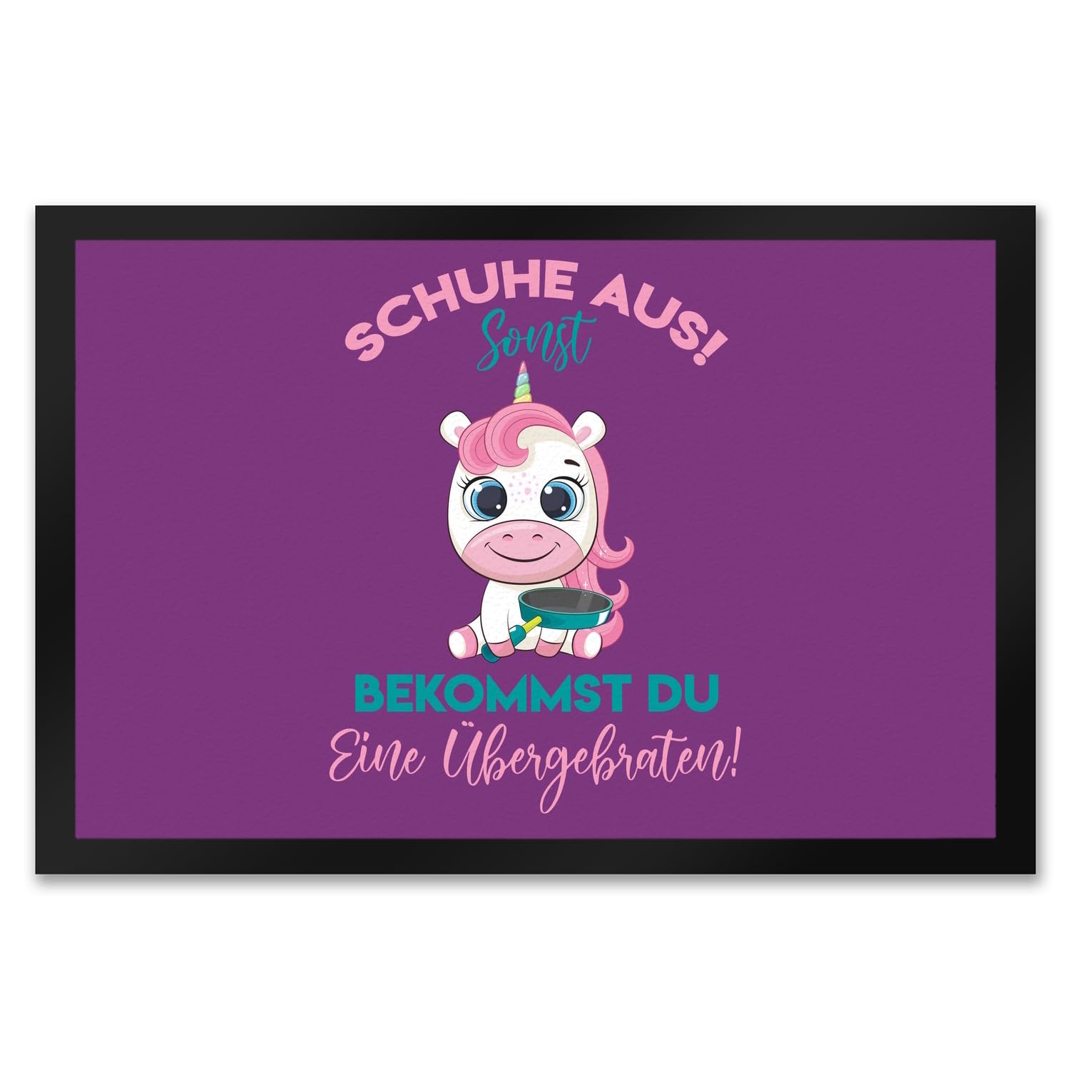 speecheese Schuhe aus Einhorn Fußmatte XXL in 50x75 cm Du bekommst eine Übergebraten in lila EIN farbenfroher Türvorleger für Deine Eingangstür Einhorn Fußabtreter Fabelwesen Türmatte