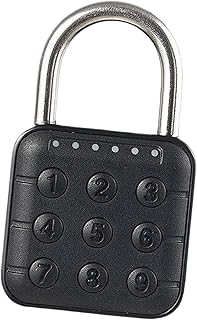 Colaxi Weatherproof Padlock, Electronic Password Code Padlock Zinc Alloy Push Button Combination Padlock 6 Digits Password Code for Fence Suitcase