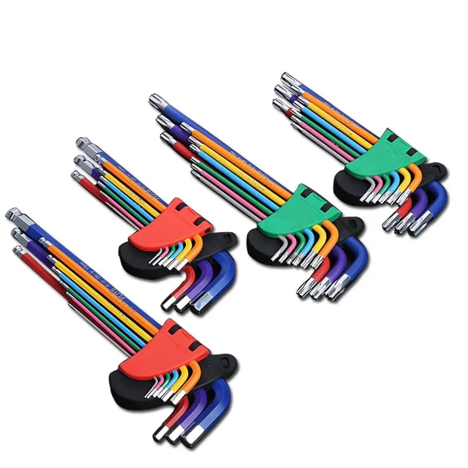Generico set brugole Set di chiavi a scatola Torx Star Key Cacciavite Chiavi a brugola con estremità sferica Strumento L Tipo 9Pc Coppia a bussola metriche lunghe(HEX KEY SET LONG)