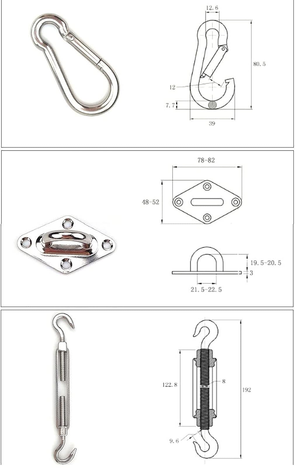 TooTaci Kit hardware per tende da sole, kit per tende da sole