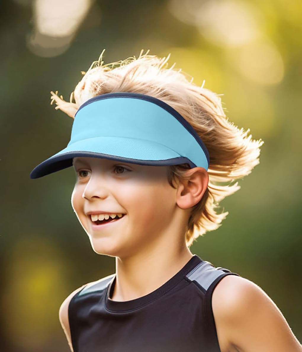 YAMEE Gorra con Visera para Niños Malla Transpirable,Sombrero de Verano para Niños Ligero Rápido Secado,Sombrero de Playa para Niña/Niño Protección UV,para Tenis,Running Exteriores