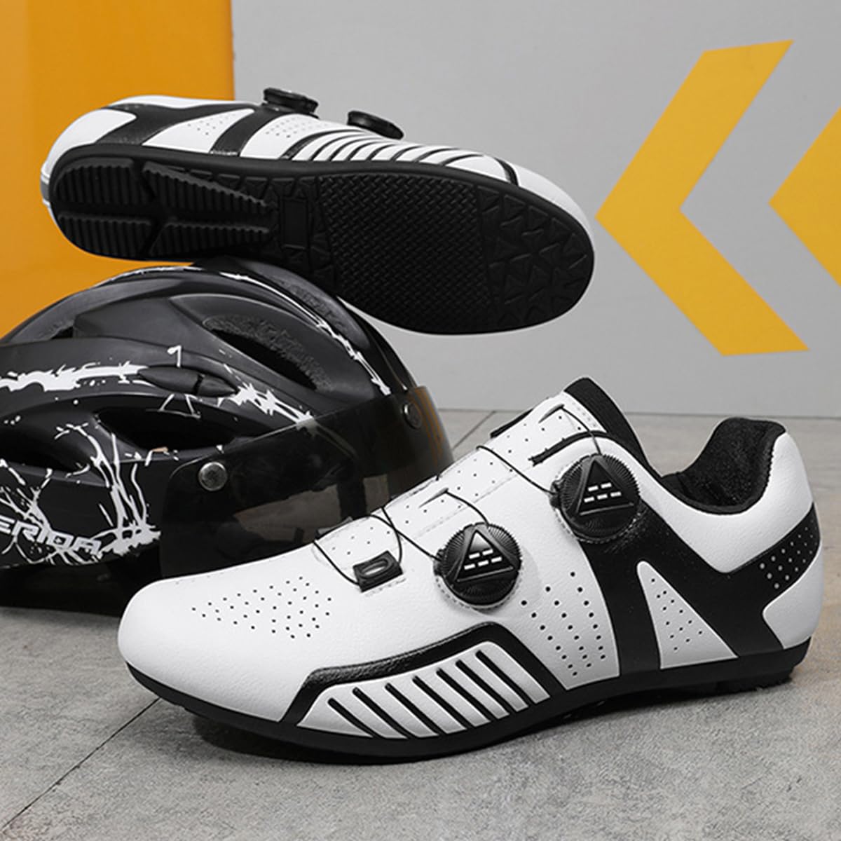Chaussures Cyclisme sans Verrouillage Hommes Caoutchouc Semelle