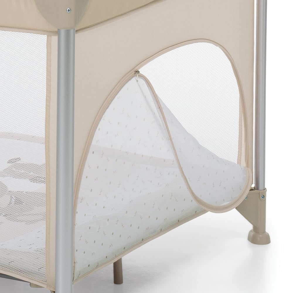 Foppapedretti Faltbares Laufgitter Jubox, für Kinder von der Geburt bis 36 Monate, tragbar mit Tasche, gepolsterte Matte, geschützte Ecken mit Bezug, 93 x 93 x 78 cm, Augh