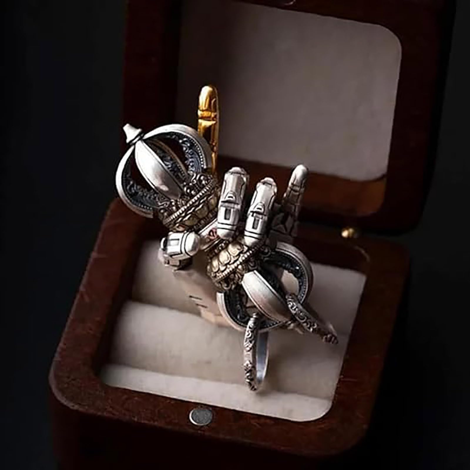 Genérico Colgante de mano mecánica, articulaciones de dedos móviles joyería de encanto de mano de robot, joyería de collar steampunk, collar multiusos o llavero accesorios punk