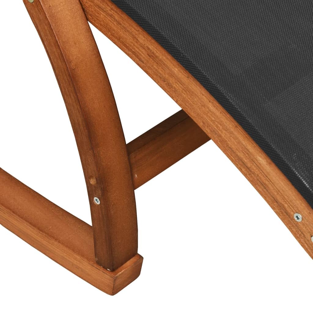 Sedia a Dondolo da Giardino Grigia in Legno e Textilene | Sdraio a dondolo ergonomica per relax in giardino e terrazza, dotata di comodo cuscino imbottito.