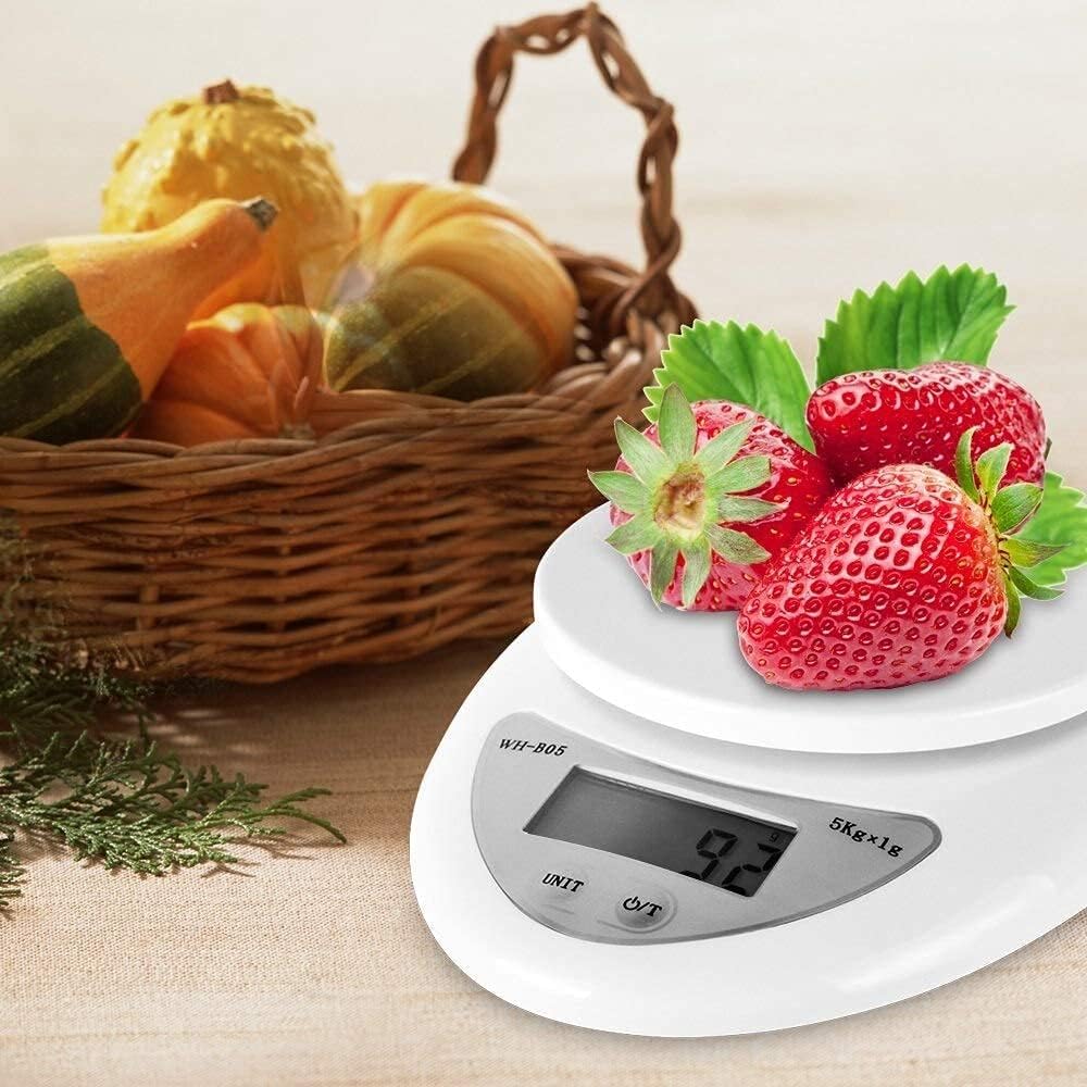 For Cocina y joyería Báscula Digital Báscula for Alimentos Báscula de Cocina Digital retroiluminada de 5 kg/1 G Báscula electrónica de Alta precisión Báscula de Gancho portátil Balanzas