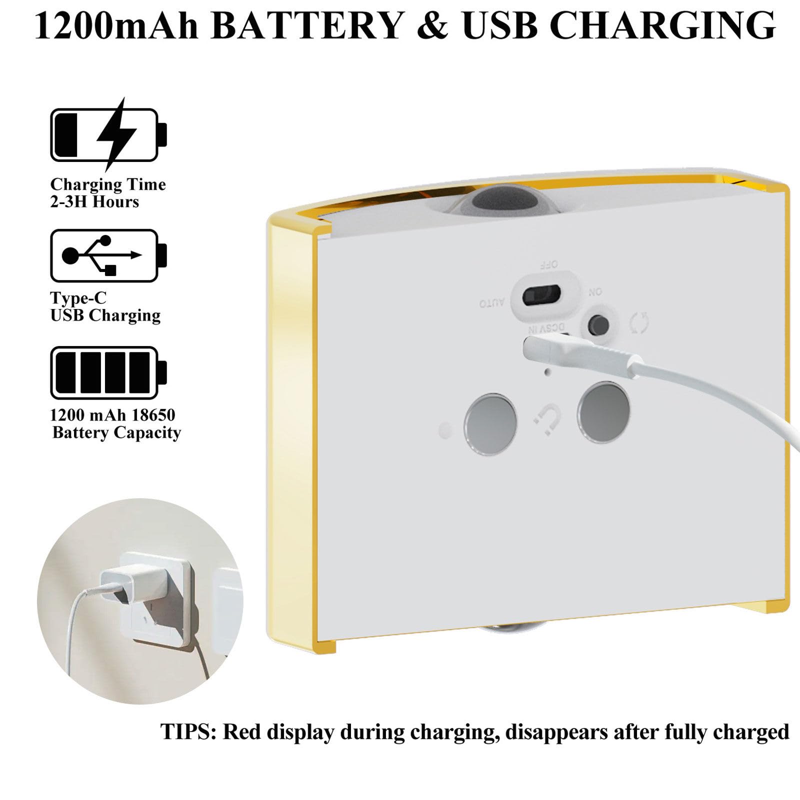 Luz Del Sensor De Movimiento Con Batería Recargable, 1200 Mah Mordern Control Táctil Atenuable 3 Niveles De Brillo De Pared, Para Sala De Estar Dormitorios Pasillos