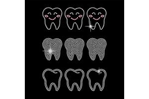 Adorable Teeth Crystal Rhinestones Iron On Decals