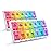 Sukuos AM PM Weekly Pill Organizer 2 Times A Day 2pcs, 7 Day Pill Box with Easy Push Button, BPA Free Medicine Case Vitamin Holder for Fish Oil/Supplements (Rainbow)