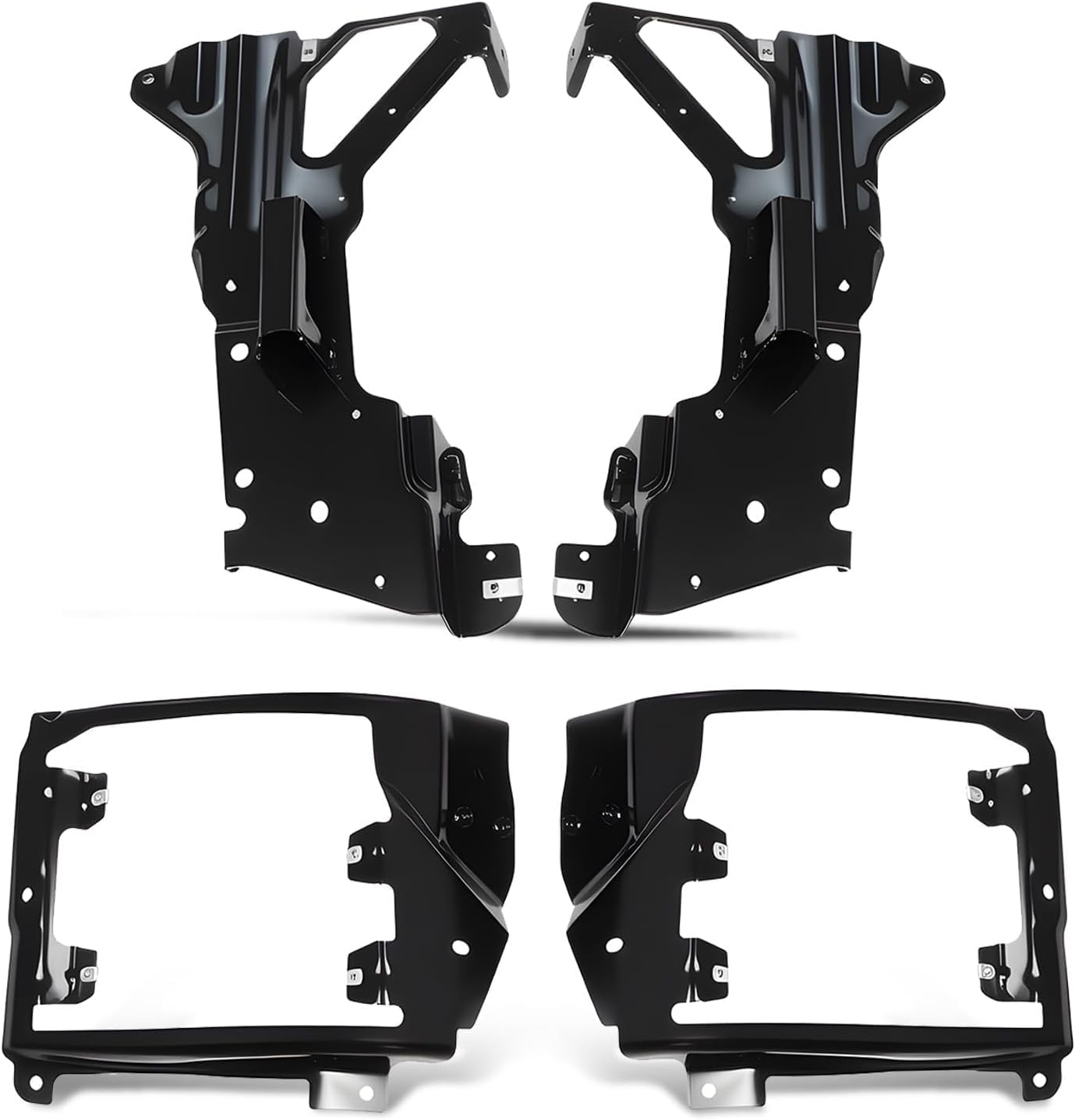 4PCS Front Inner and Outer Bumper Bracket Set Compatible with 2016-2019 Silverado 1500 Bumper Stay Bracket Support GM1063113 GM1063114 84029775 84029810 Black Iron