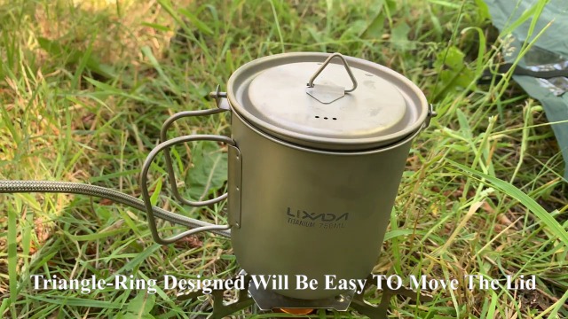 エドマ ハンドツール マルチコップエクストラ khxv5rg Lixada Titanium Camping Cookware with Folding Spork, 750ml Camping