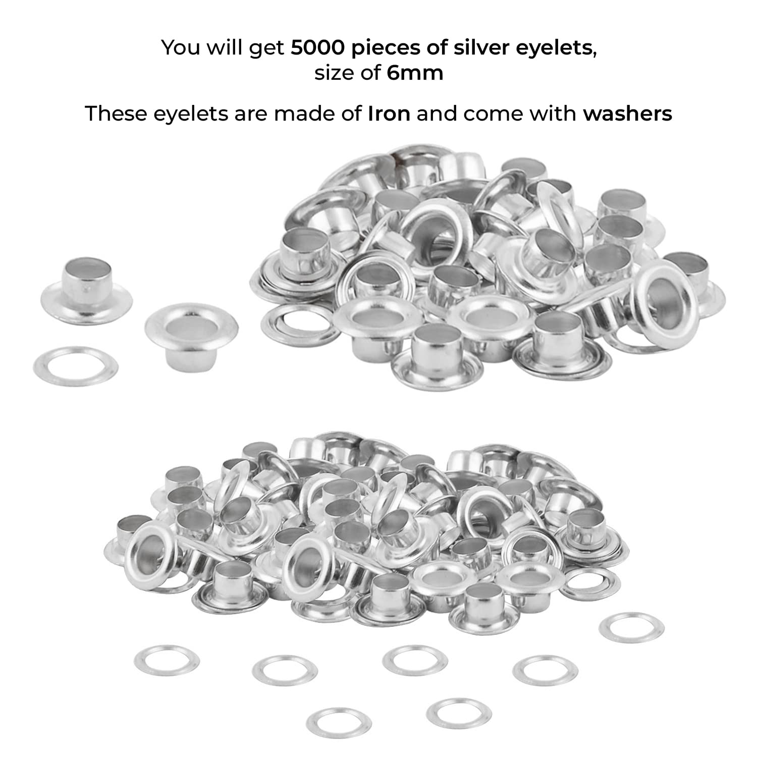 WedDecor Il Verde Macchina Pressione a Mano, 6mm Occhiello Fustelle, E 5000pcs Argento Occhielli Set per Leathercrafts, Abbigliamento, Arti, E Artigianato, Borse, Cinture