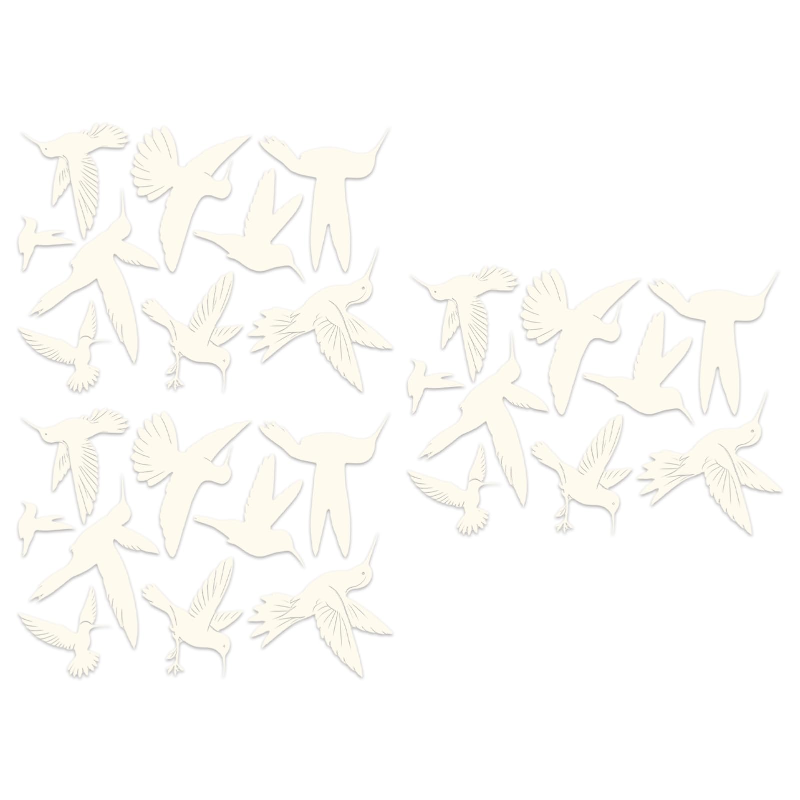 Hummingbird Window Decals for Bird Strikes, Window Clings with Static Adhesive, Frosted UV Reflective Glass Stickers for Outdoor Use, Save Birds from Collisions, Home Decor White 3pcs