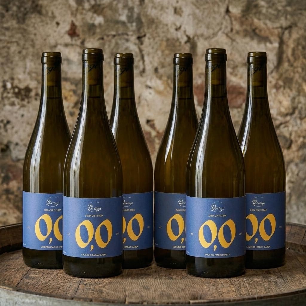 Sidra Petritegi 0,0% Sin Alcohol Sin Gluten 75 cl | Sidra Natural Asturiana/Euskadi en Botella | Bebida Refrescante Vegetariana (Pack 6)