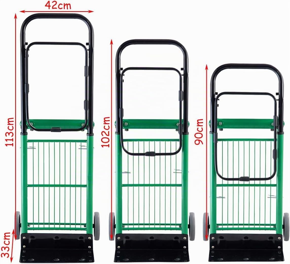 COSTWAY 2 in 1 Sackkarre Klappbar Transportwagen, belastbar bis 90 kg | Einstellbare Höhe | Stahlrahmen, Stapelkarre mit Ladefläche, Transportkarre Treppensackkarre Plattformwagen, Grün+Schwarz