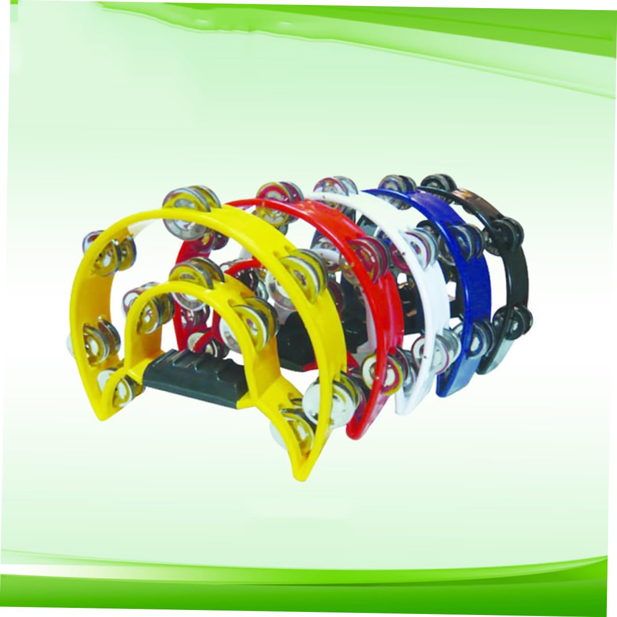 ERINGOGO Hand Held Tambourine Half Moon Double Row Boys and Girls Toy Music Drum for Ktv and Parties