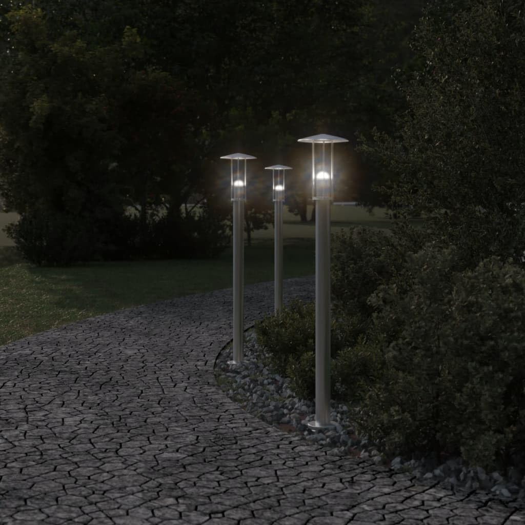 JUDYY Lampada da Terra per Esterni Argento 100 cm in Acciaio Inox,Lampade da Terra,Lampada da Terra Moderna,Lampade da Terra per Soggiorno-4006351