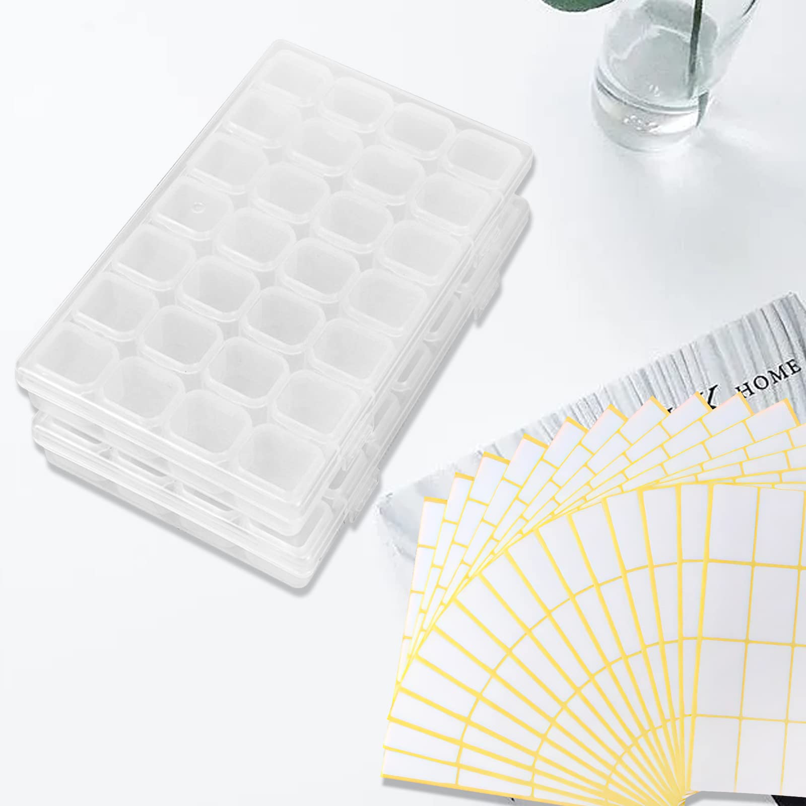 4 Scatole Organizzatrici Per Pittura Diamante - 28 Scomparti Trasparenti Per Perline, Nail Art E Crafts - Foto 8