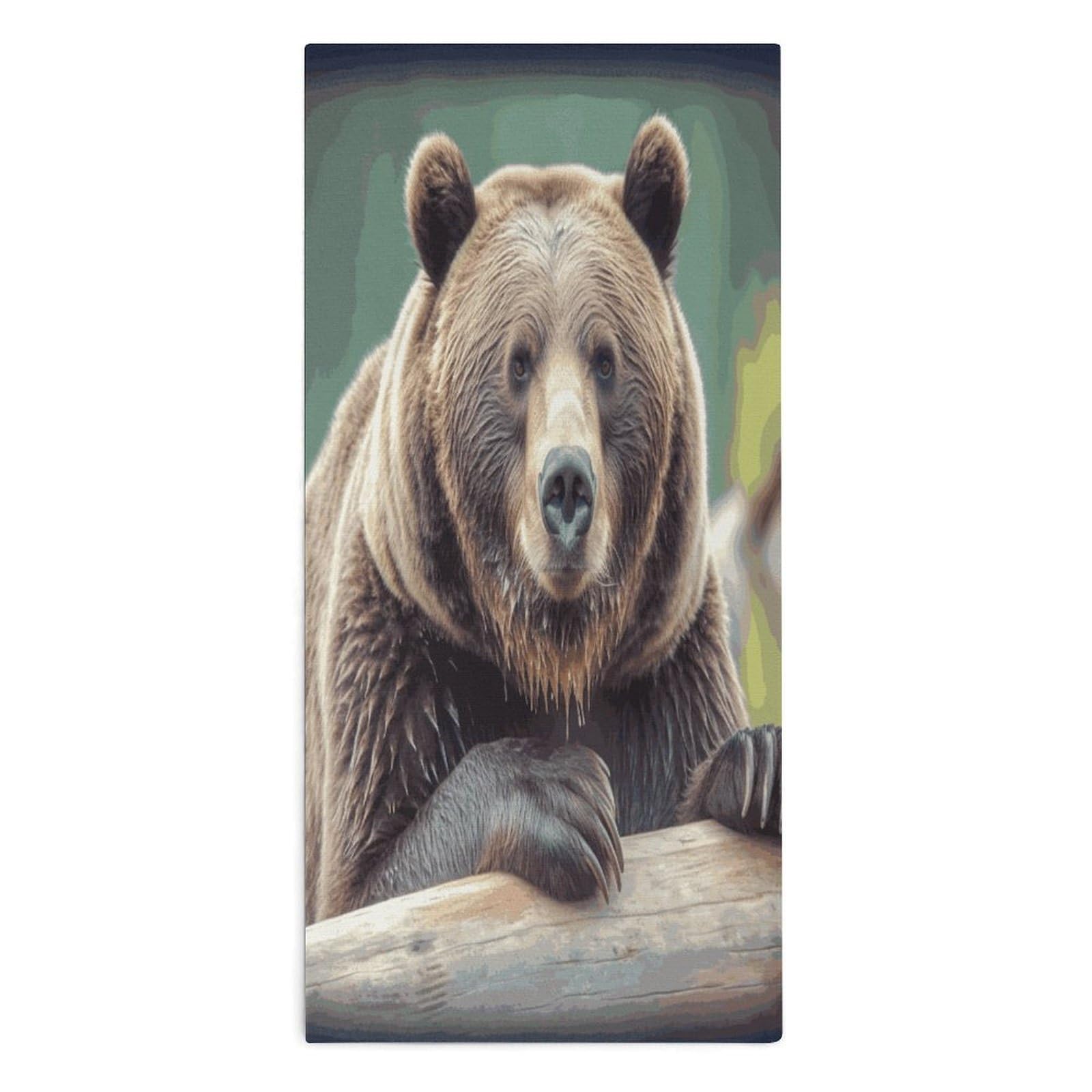 Btcowzrv Style Grizzly Bear Bath Towel Beach Towels Shower Towel