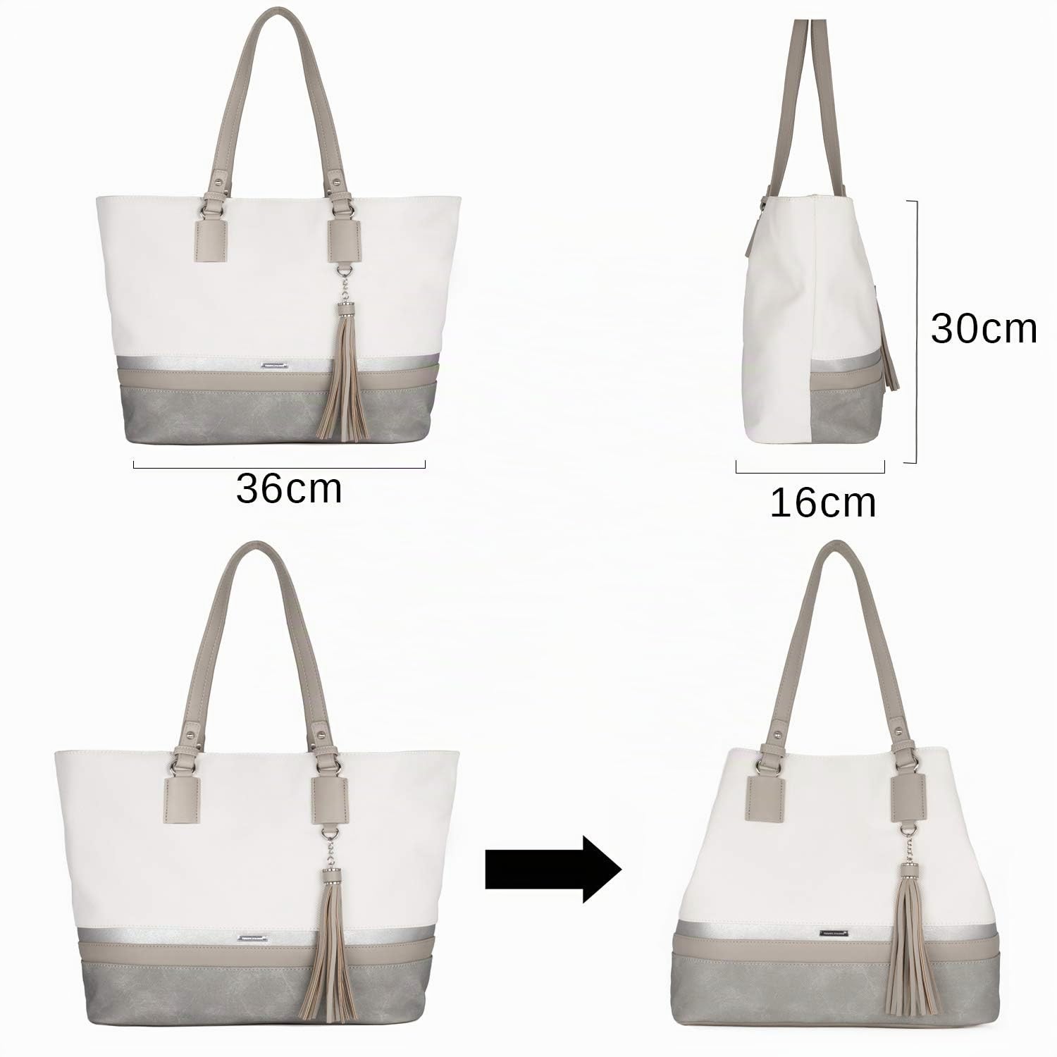 David Jones - Donna - Borse a Tracolla PU Pelle Bianco