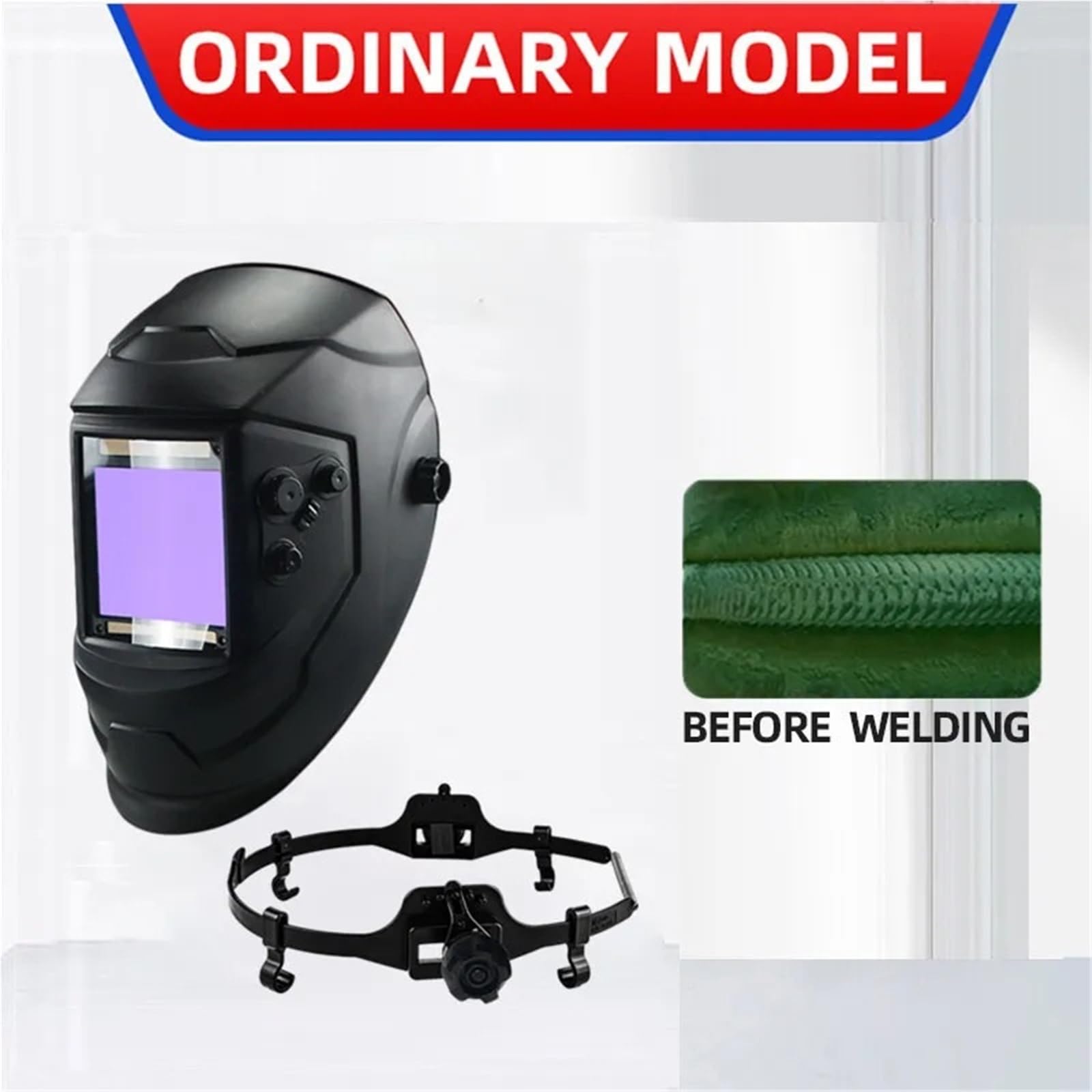 Careta Soldar Automatica,Casco de Soldadura Máscara de Soldadura Oscurecimiento Automático Solar Ventana Grande 100x93mm 4 Sensores Ajustable DIN5-DIN13(Normal set)