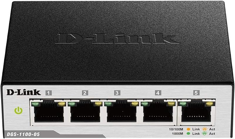 D-Link 5-Port EasySmart Gigabit Ethernet Switch (DGS-1100-05) (Renewed)