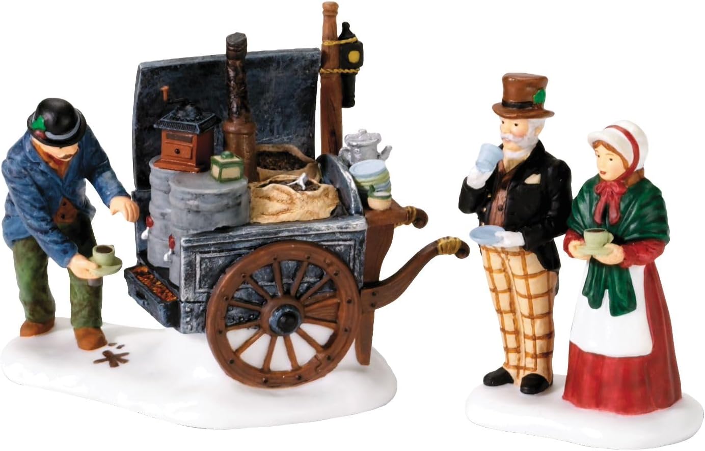 Dickens' Village The Coffee Stall Building and Accessory Figurine (Set of 2) , 2.5 Inch