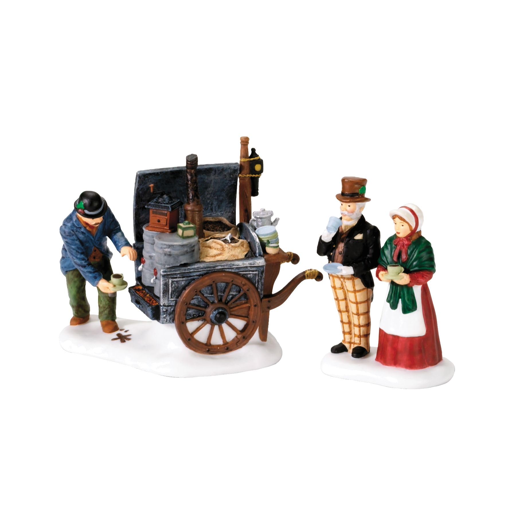 Dickens' Village The Coffee Stall Building and Accessory Figurine (Set of 2) , 2.5 Inch