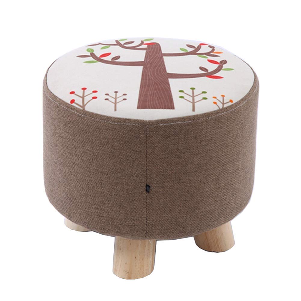 Tabouret en bois massif et tissu blanc au design de salon moderne